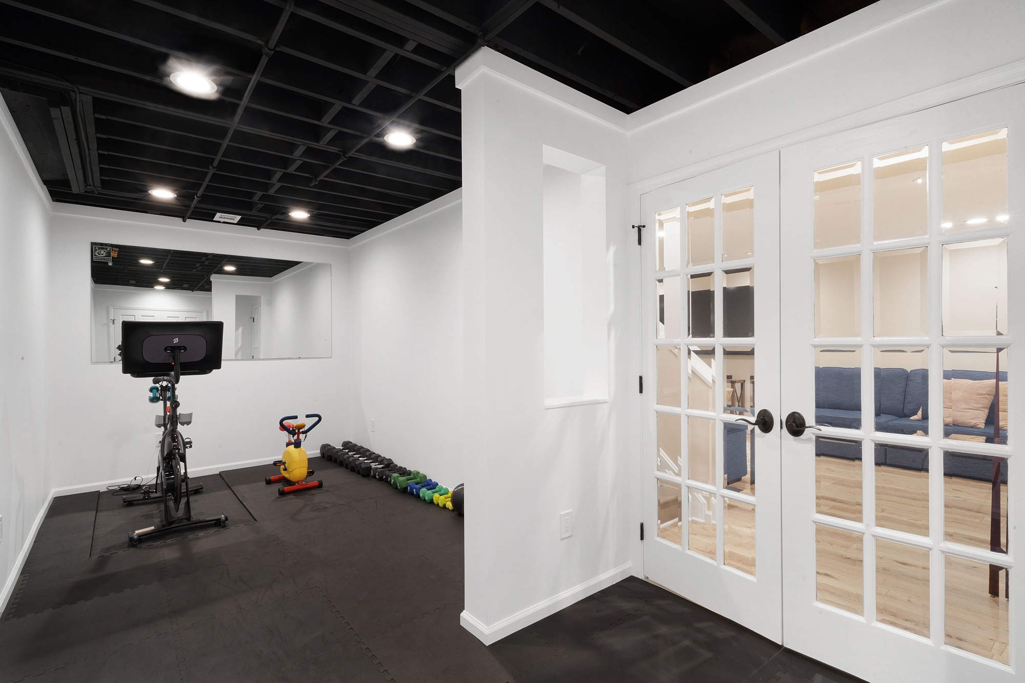 Home Gym in New Jersey Basement Remodel 