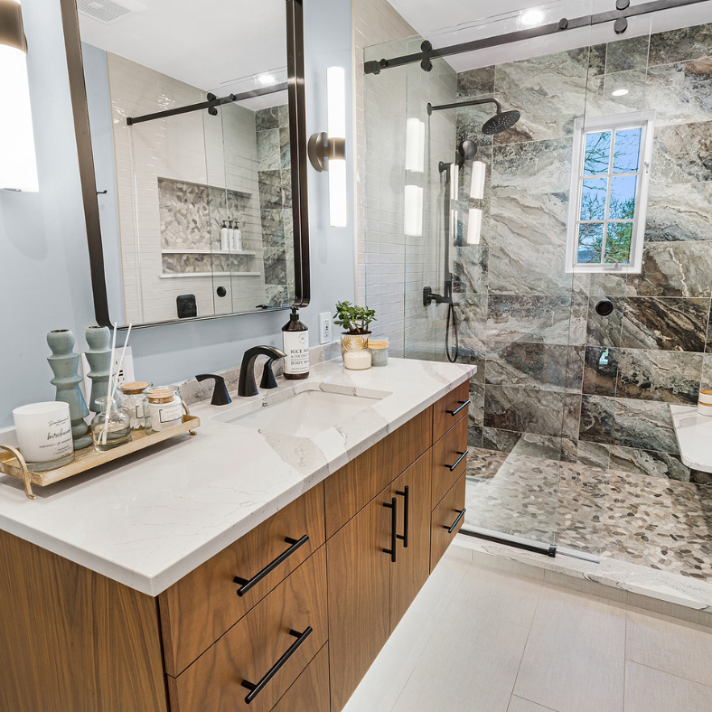 Earthy Bathroom Remodel Montville, NJ