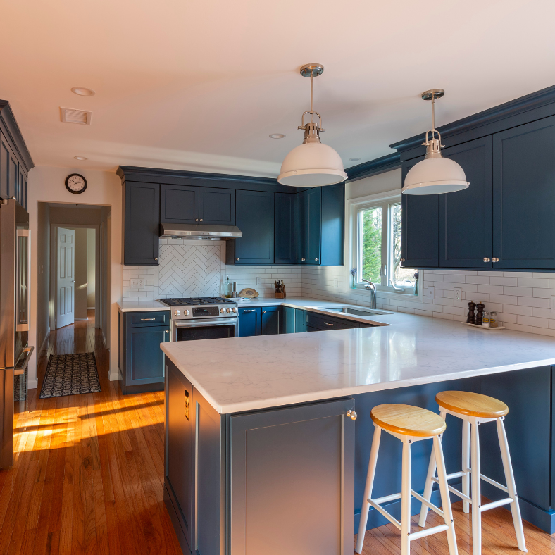 Crisp Blue Kitchen Remodel Randolph, NJ